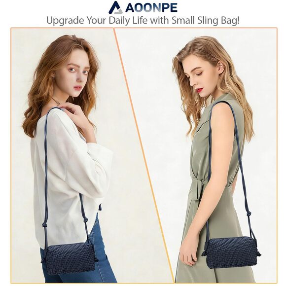 Narwey Woven Crossbody Bag, Spring and Summer Purse for  5669 AOOPNE Woven Crossbody Bags , Small Cross Body Braided Purse, Trendy